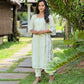 Off White Silver and Gold Striped Kurta and Pant Set