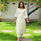 Off White Silver and Gold Striped Kurta and Pant Set
