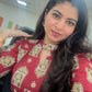 Reddish Maroon with Green Floral Printed Kurta and Pant Set