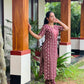 Purple Elephant Printed Kurta and Pant Set with Contrast Patch on Yoke
