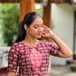 Purple Elephant Printed Kurta and Pant Set with Contrast Patch on Yoke