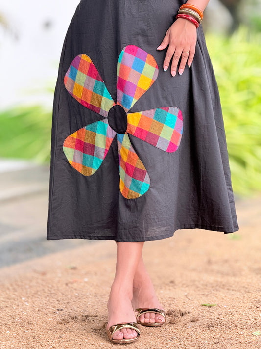 Ponnonam 2026 - Trending Madras Check Patch Kurta/ Dress