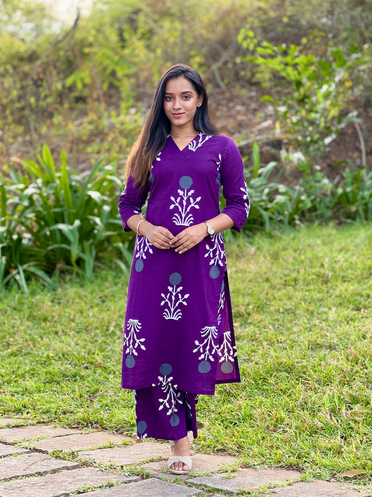 Purple Kurta Pant Set