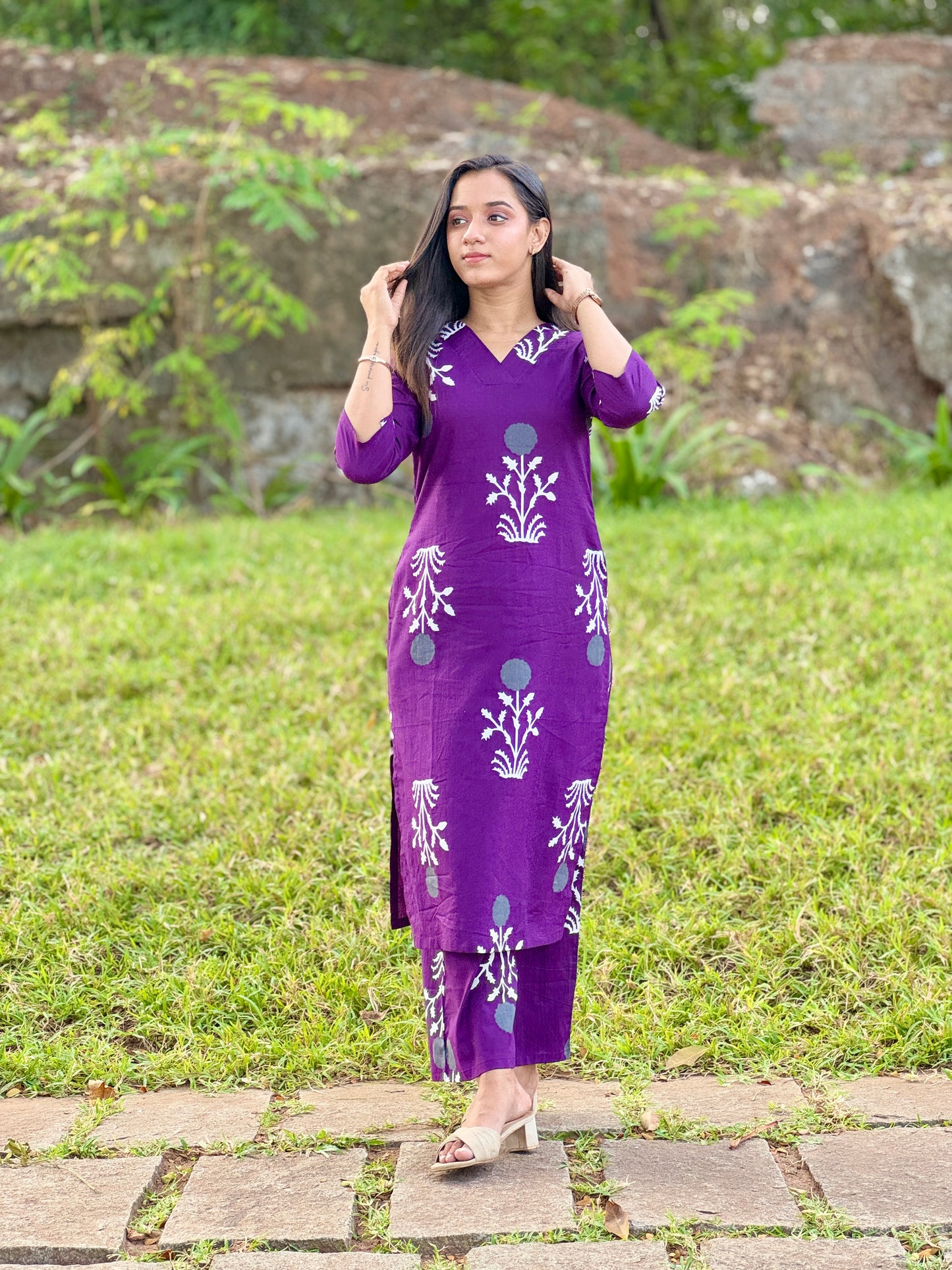 Purple Kurta Pant Set