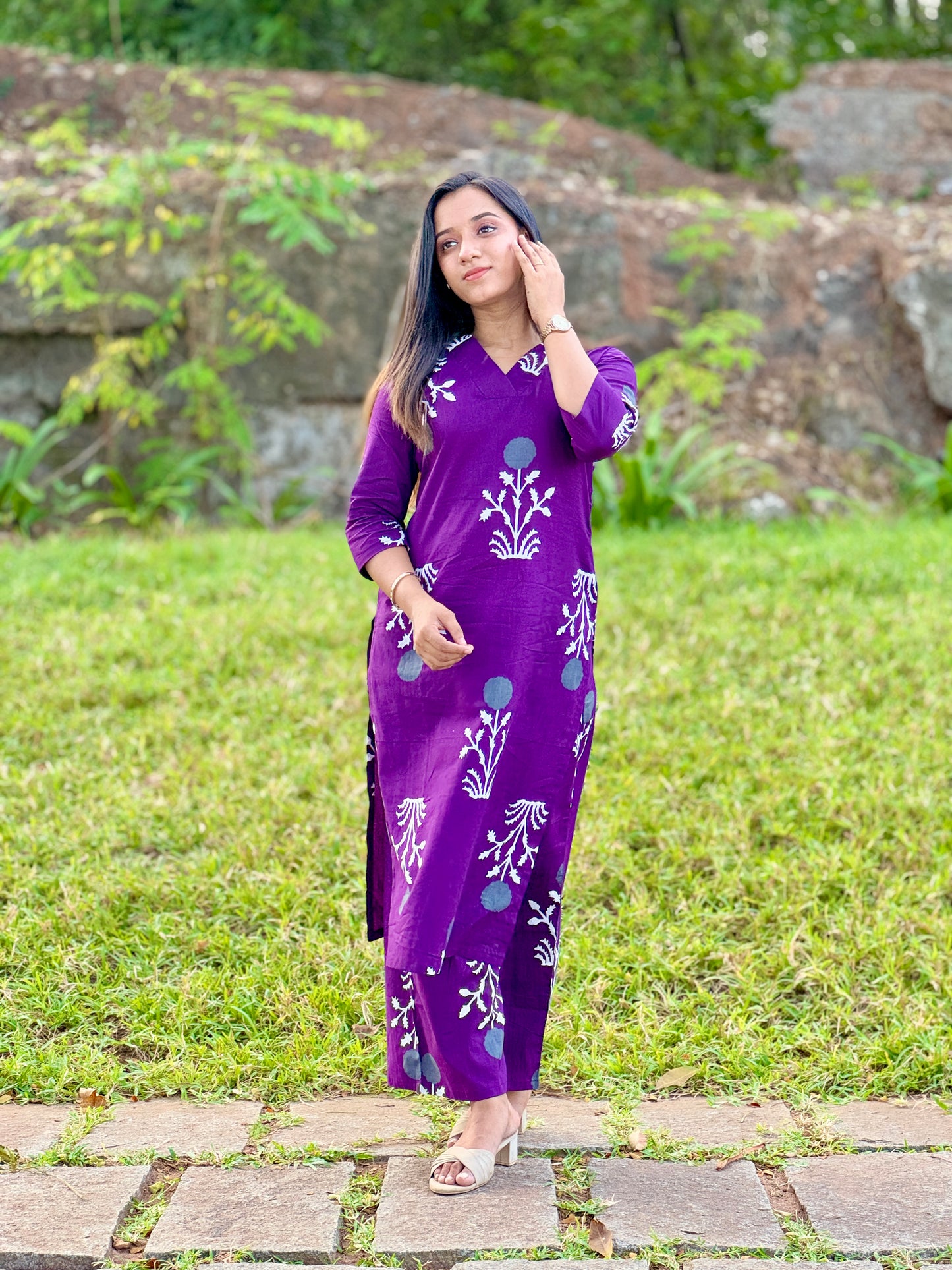 Purple Kurta Pant Set