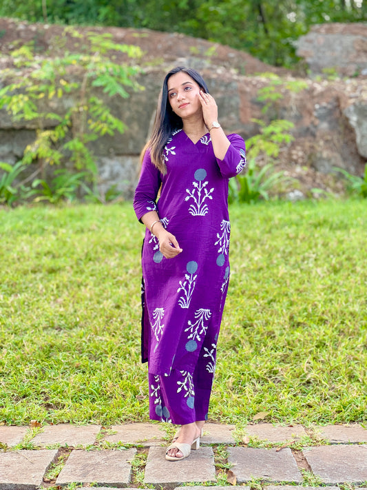 Purple Kurta Pant Set