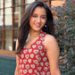 Red Block Printed Heart Dress
