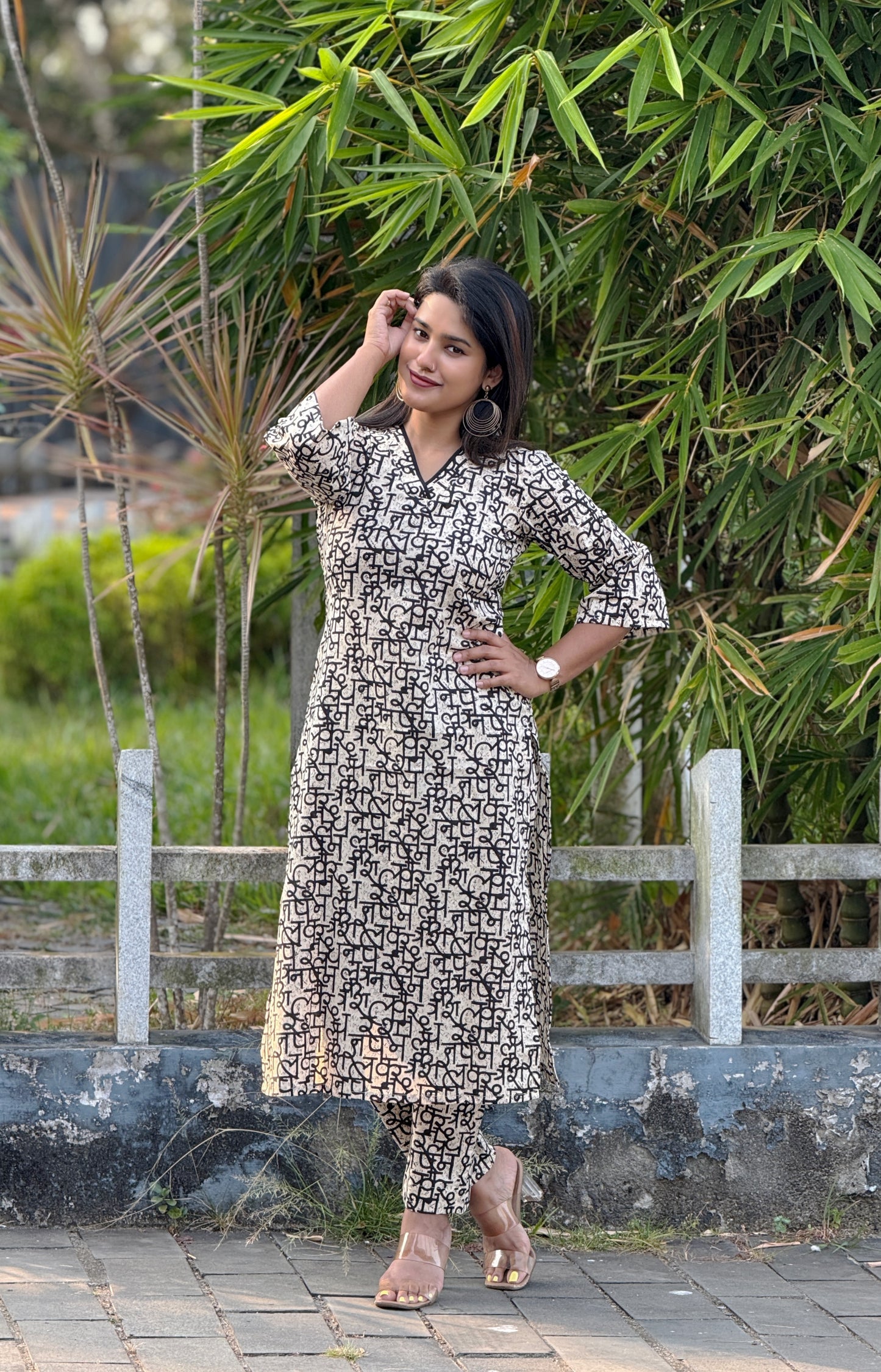 “Lipika” Hindi Letters Kurta and Pant Set