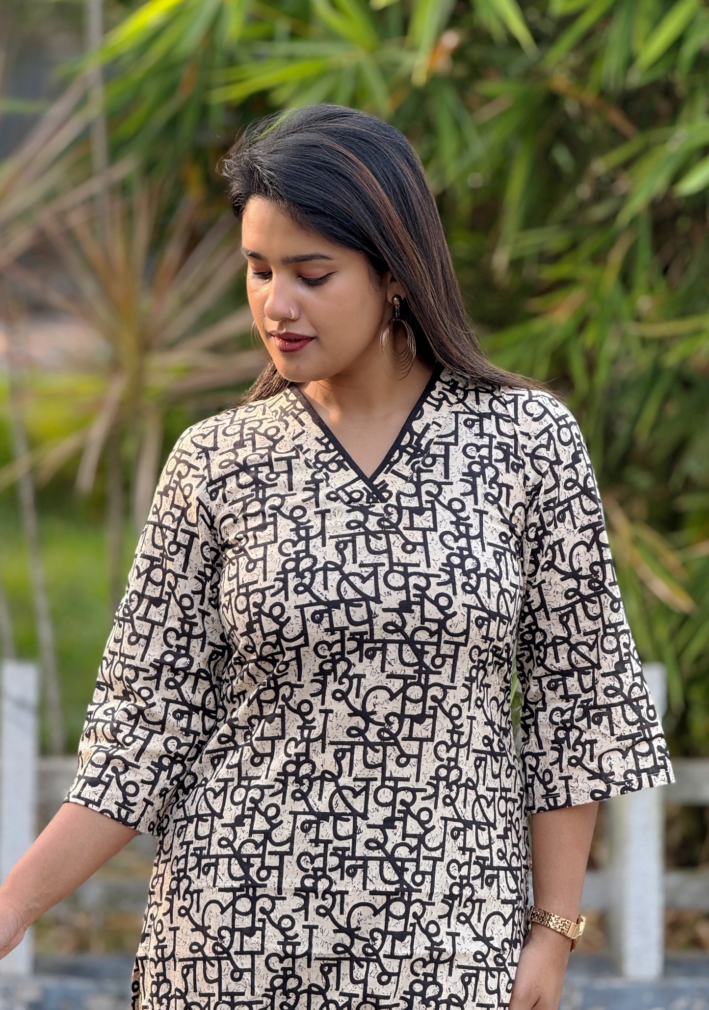 “Lipika” Hindi Letters Kurta and Pant Set