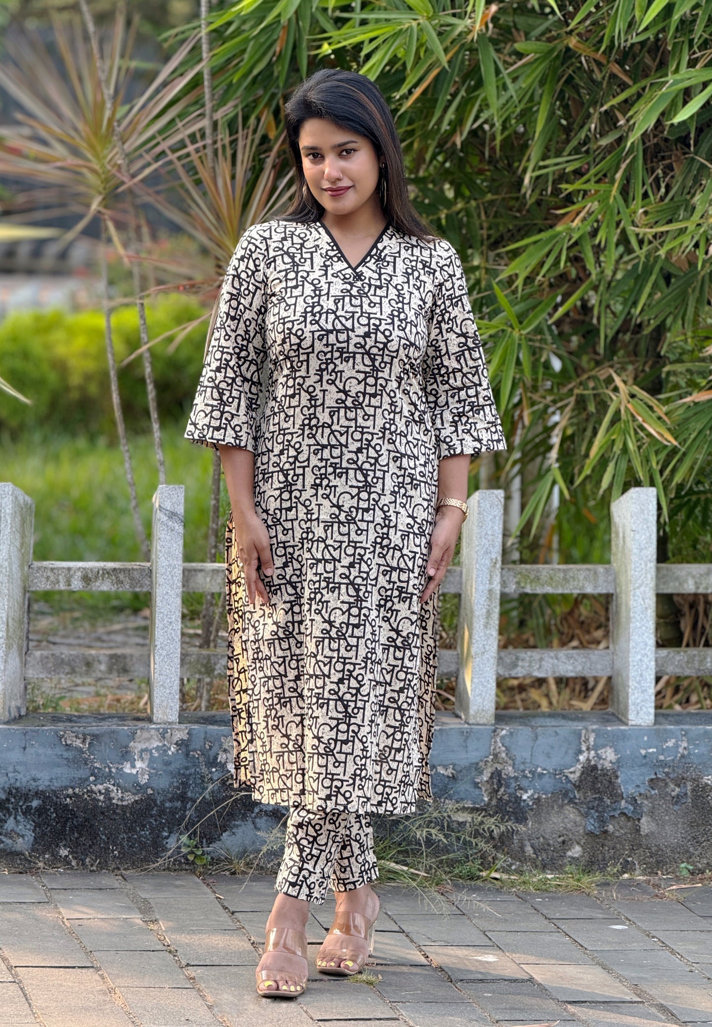 “Lipika” Hindi Letters Kurta and Pant Set