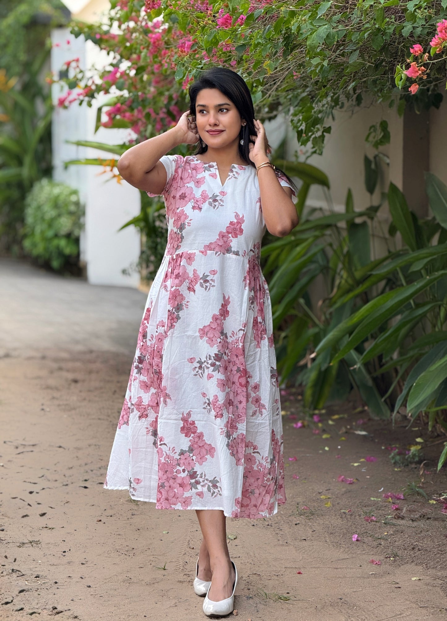 “Cherry Blossom” Cotton Dress