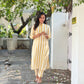 White and Beige Stripe Kurta Set