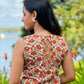 Cotton floral dress with back neck design