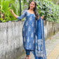 Indigo Maheshwari Silk Suit