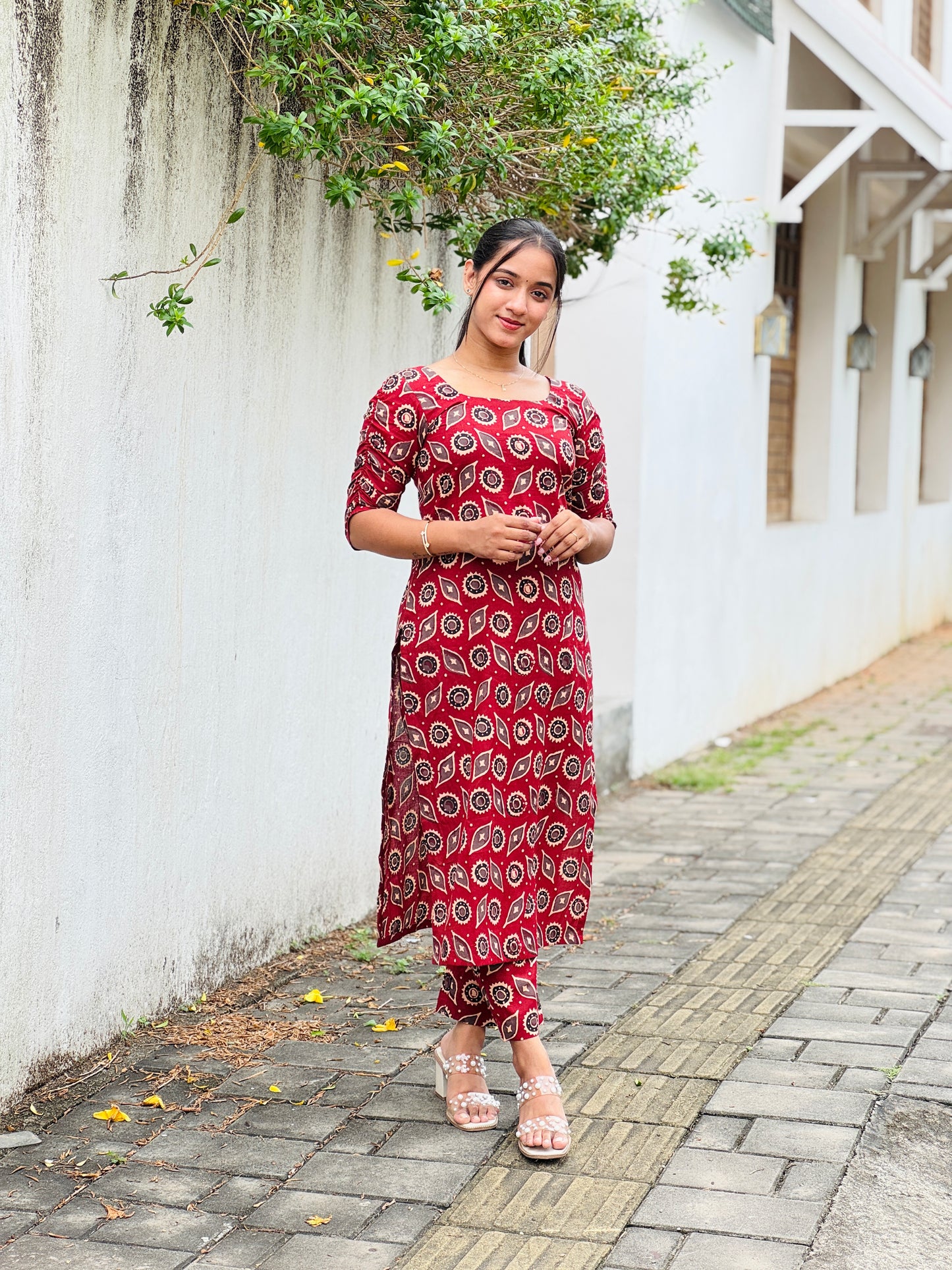 Ajrakh Printed Cotton Kurta and Pant Set