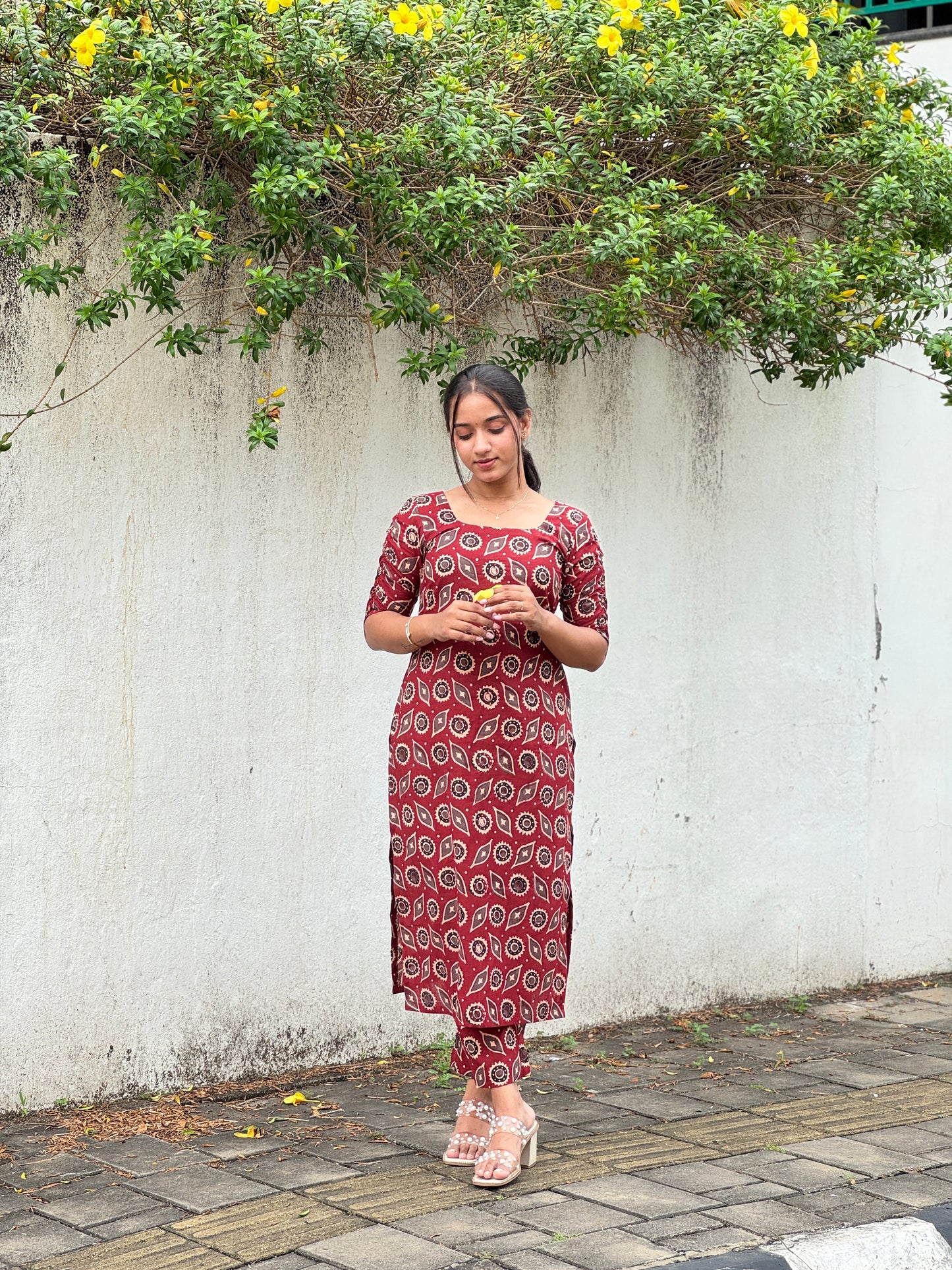 Ajrakh Printed Cotton Kurta and Pant Set