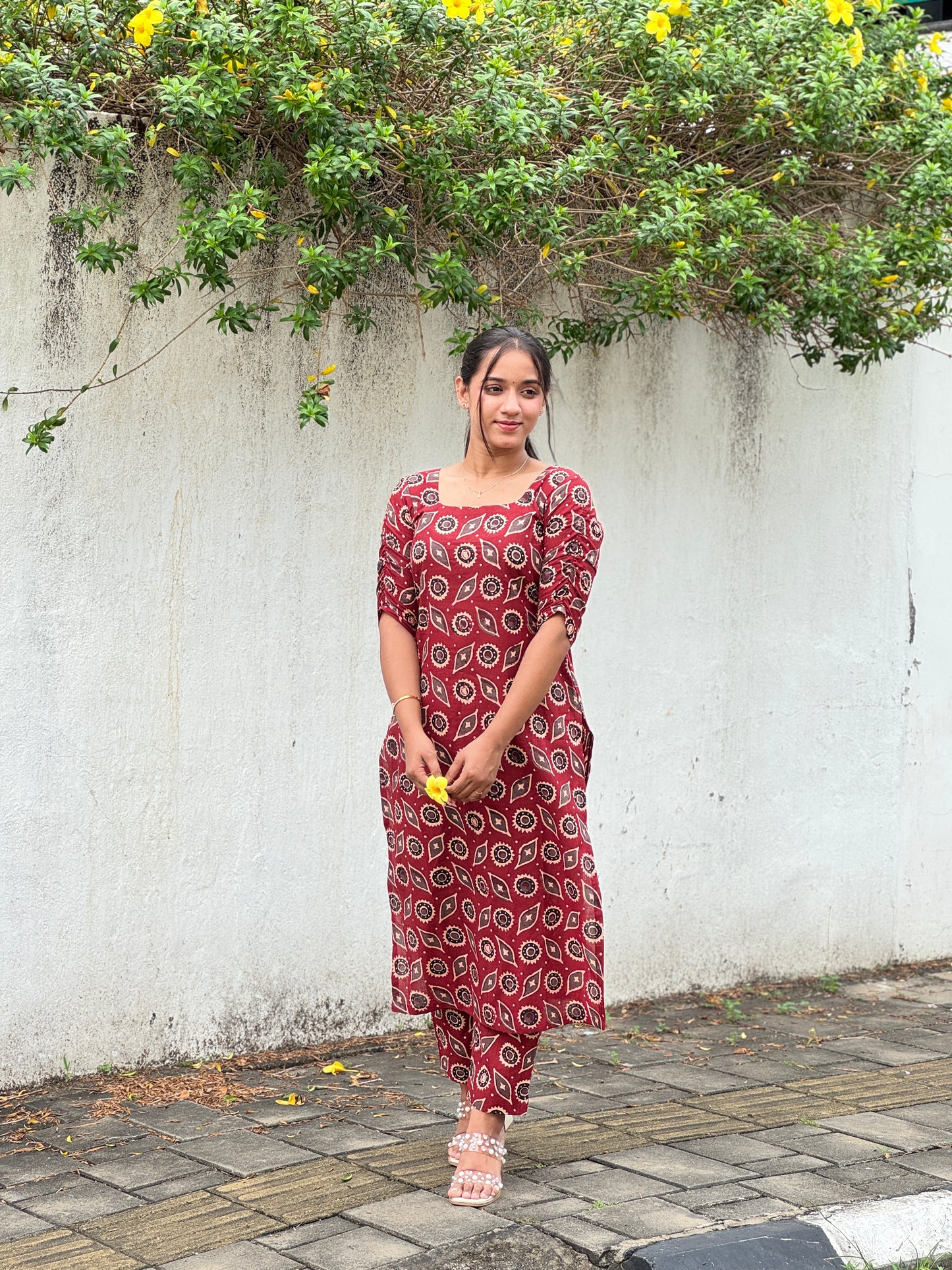 Ajrakh Printed Cotton Kurta and Pant Set