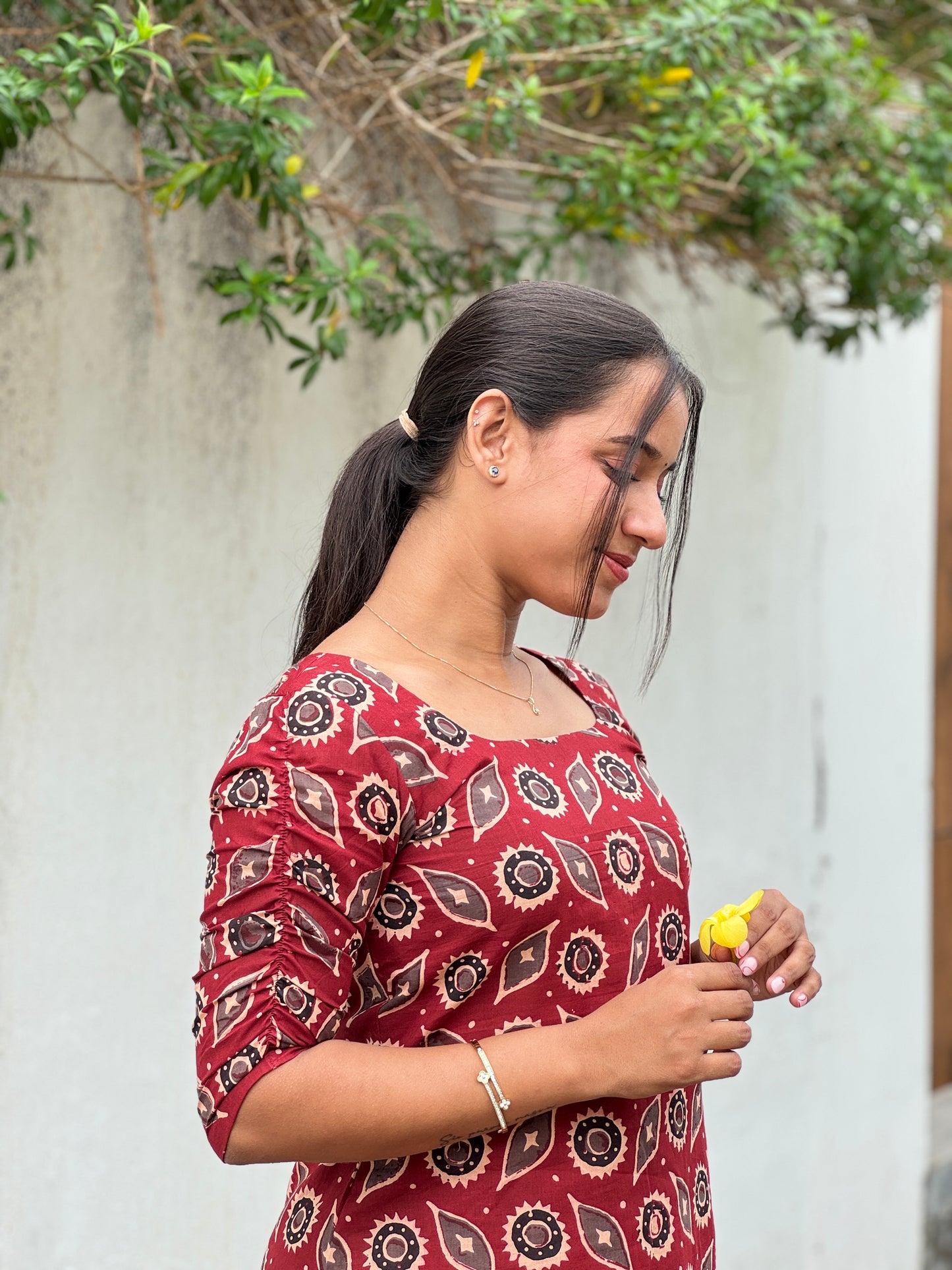 Ajrakh Printed Cotton Kurta and Pant Set