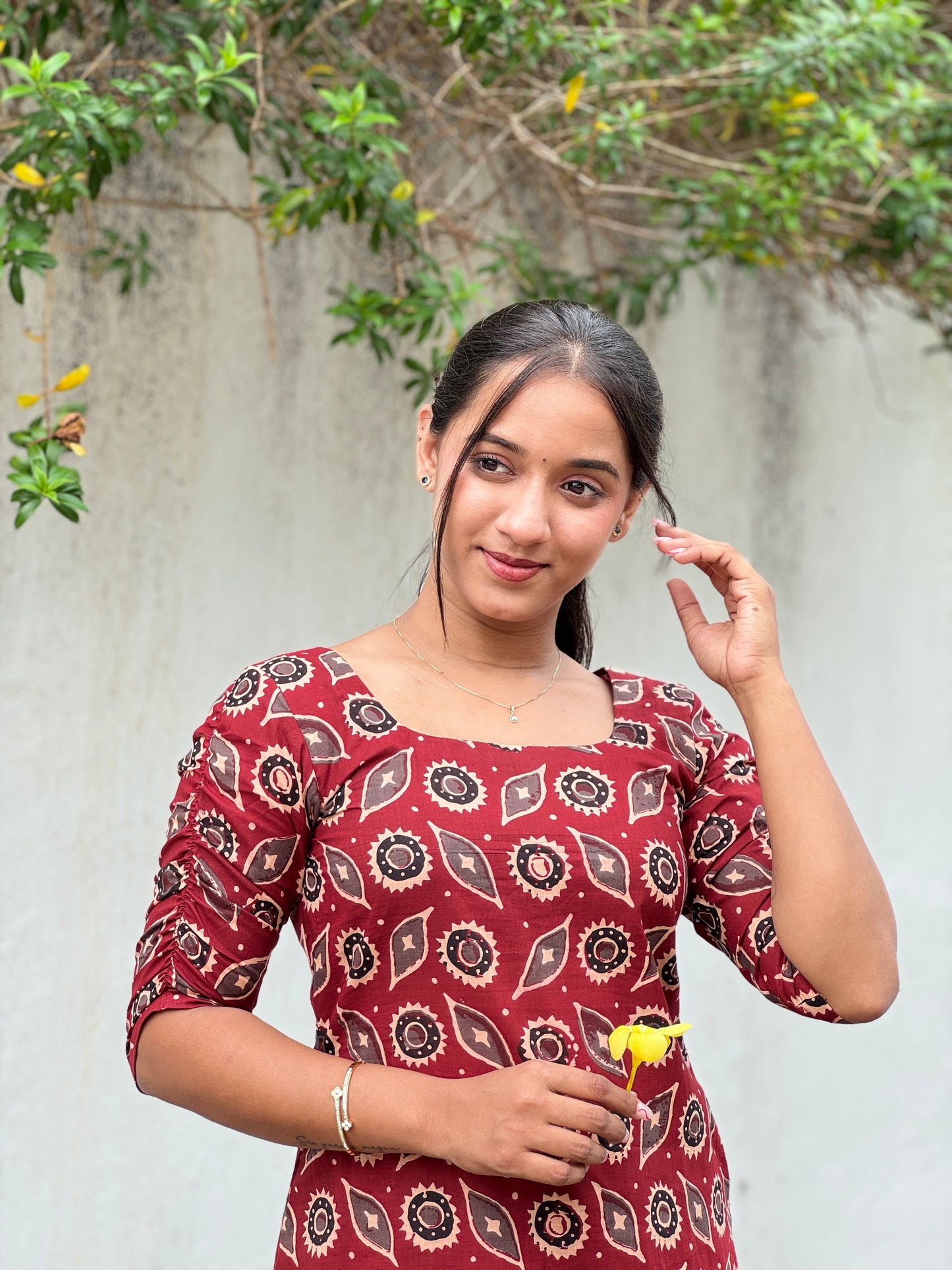 Ajrakh Printed Cotton Kurta and Pant Set