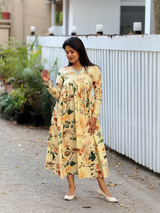 Meadow Dress - Cotton Aliacut Kurta