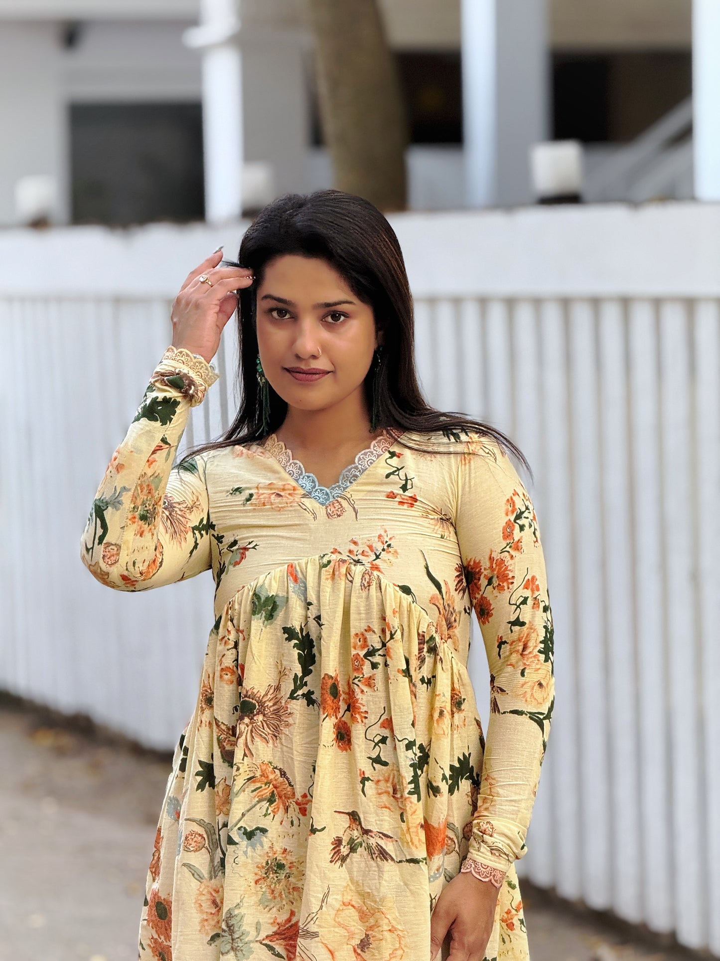 Meadow Dress - Cotton Aliacut Kurta