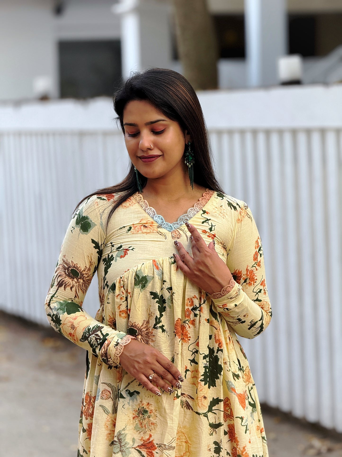 Meadow Dress - Cotton Aliacut Kurta