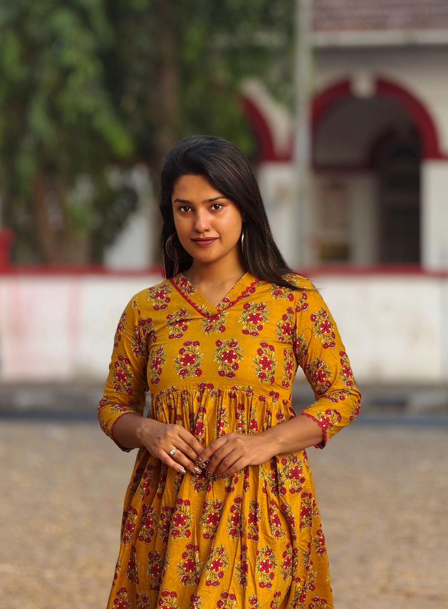 Kesariya - Cotton Printed Pleated Dress