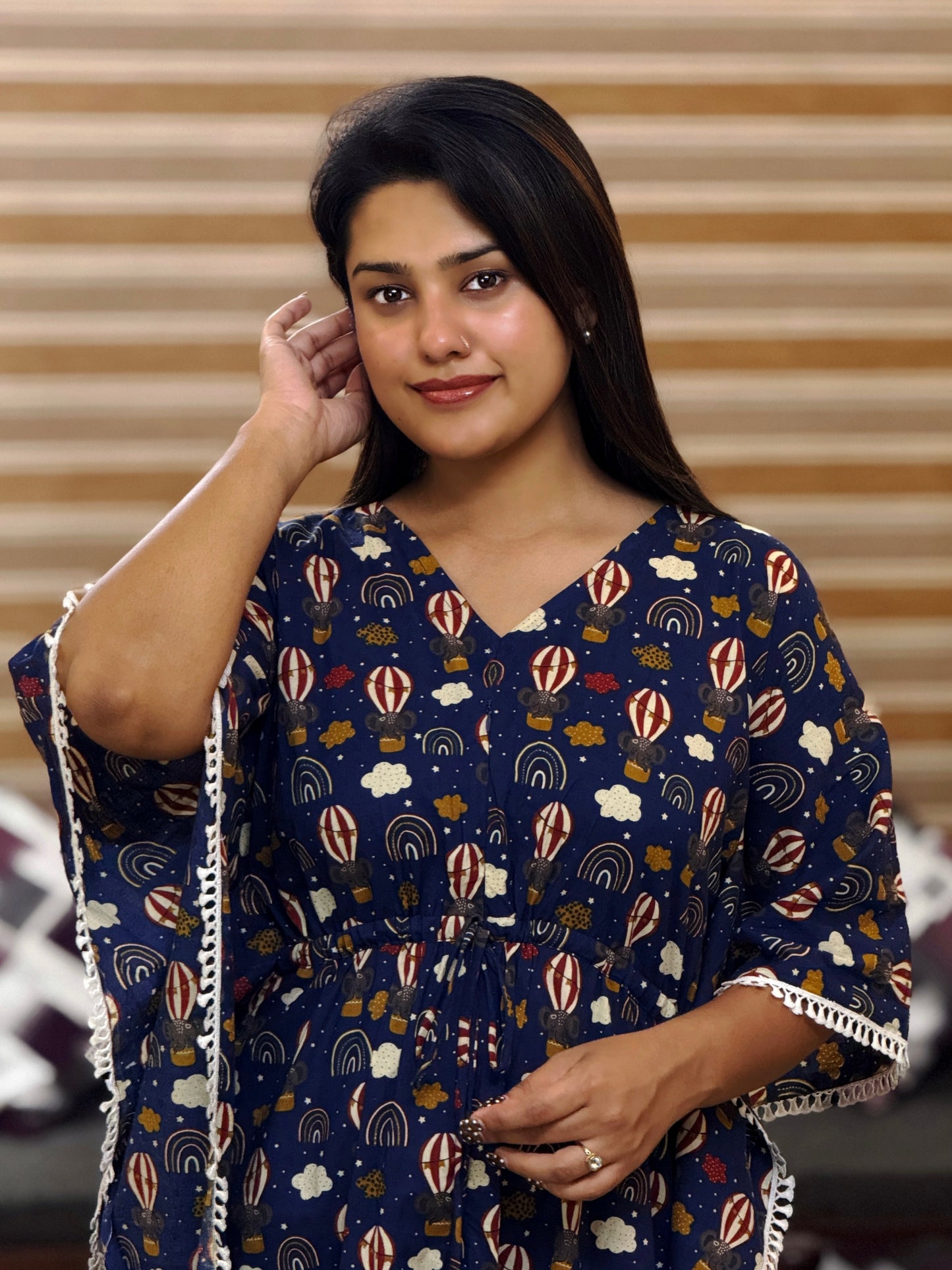 Cotton Cute Printed Kaftan (Feeding Friendly)