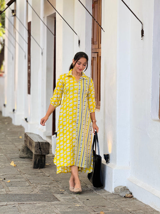 Yellow Shirt Dress/Kurta