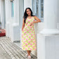 Yellow Striped Halter Neck Dress