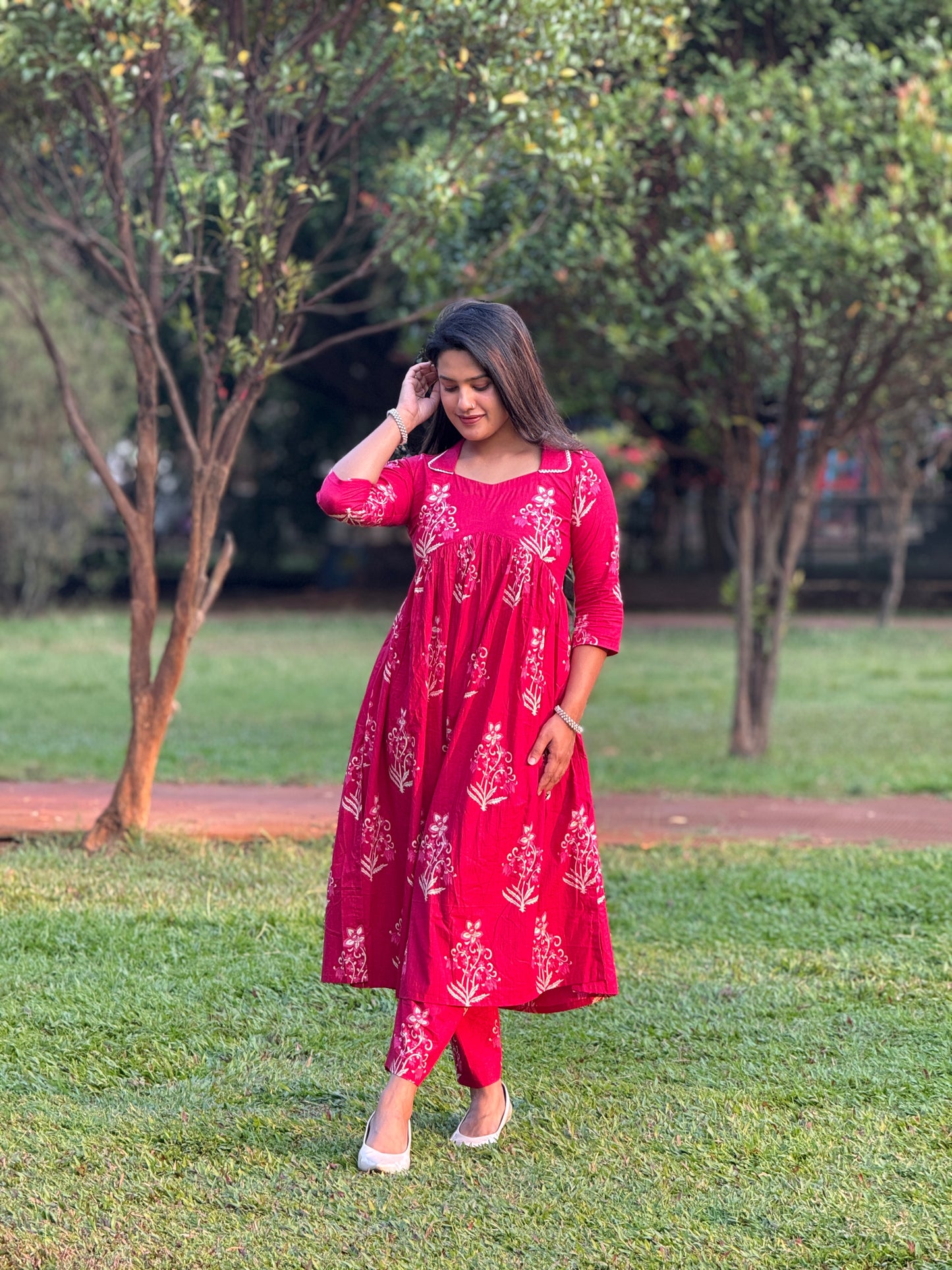 Pink Bloom - Floral Cotton Nyra Set
