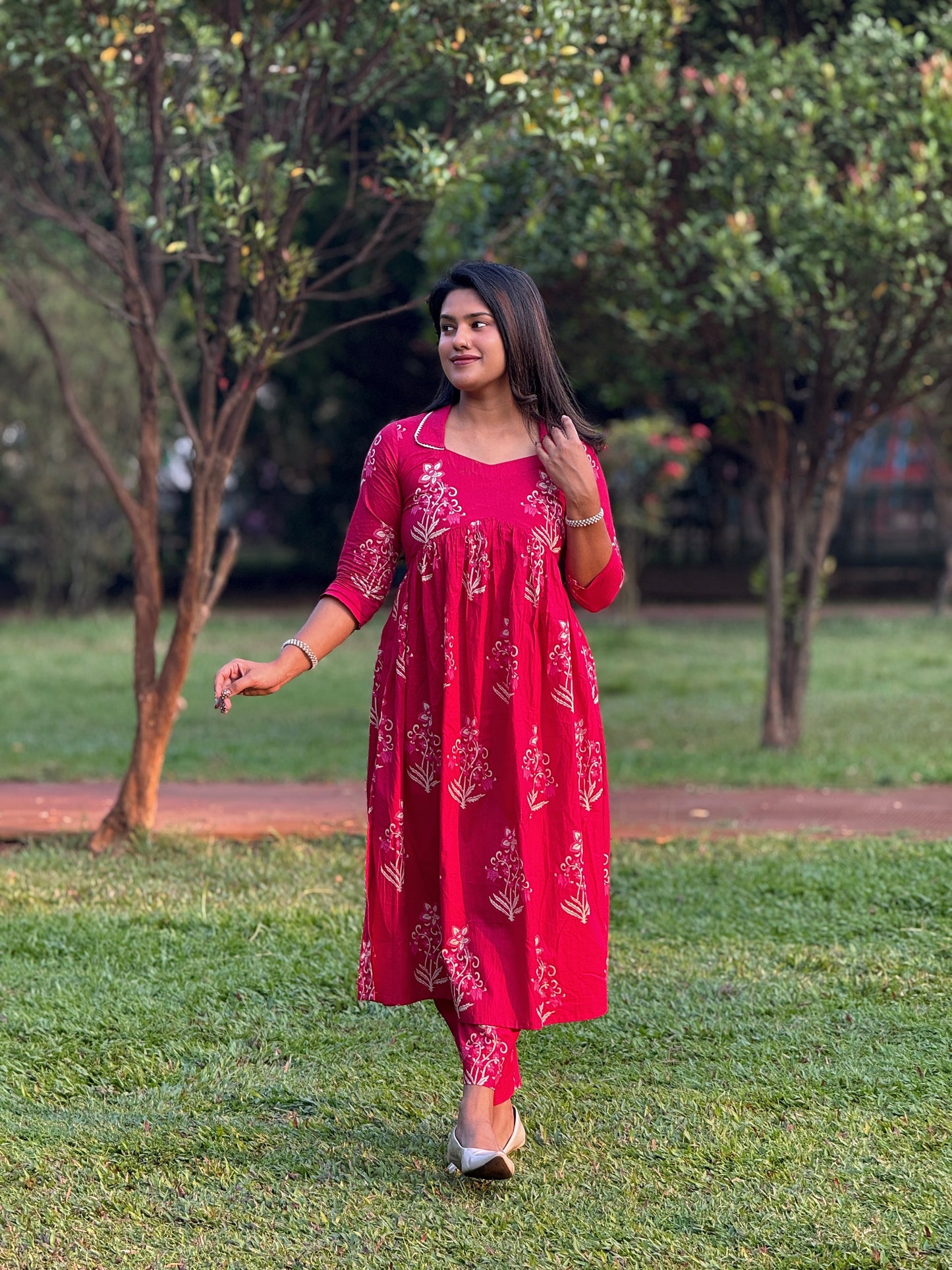 Pink Bloom - Floral Cotton Nyra Set