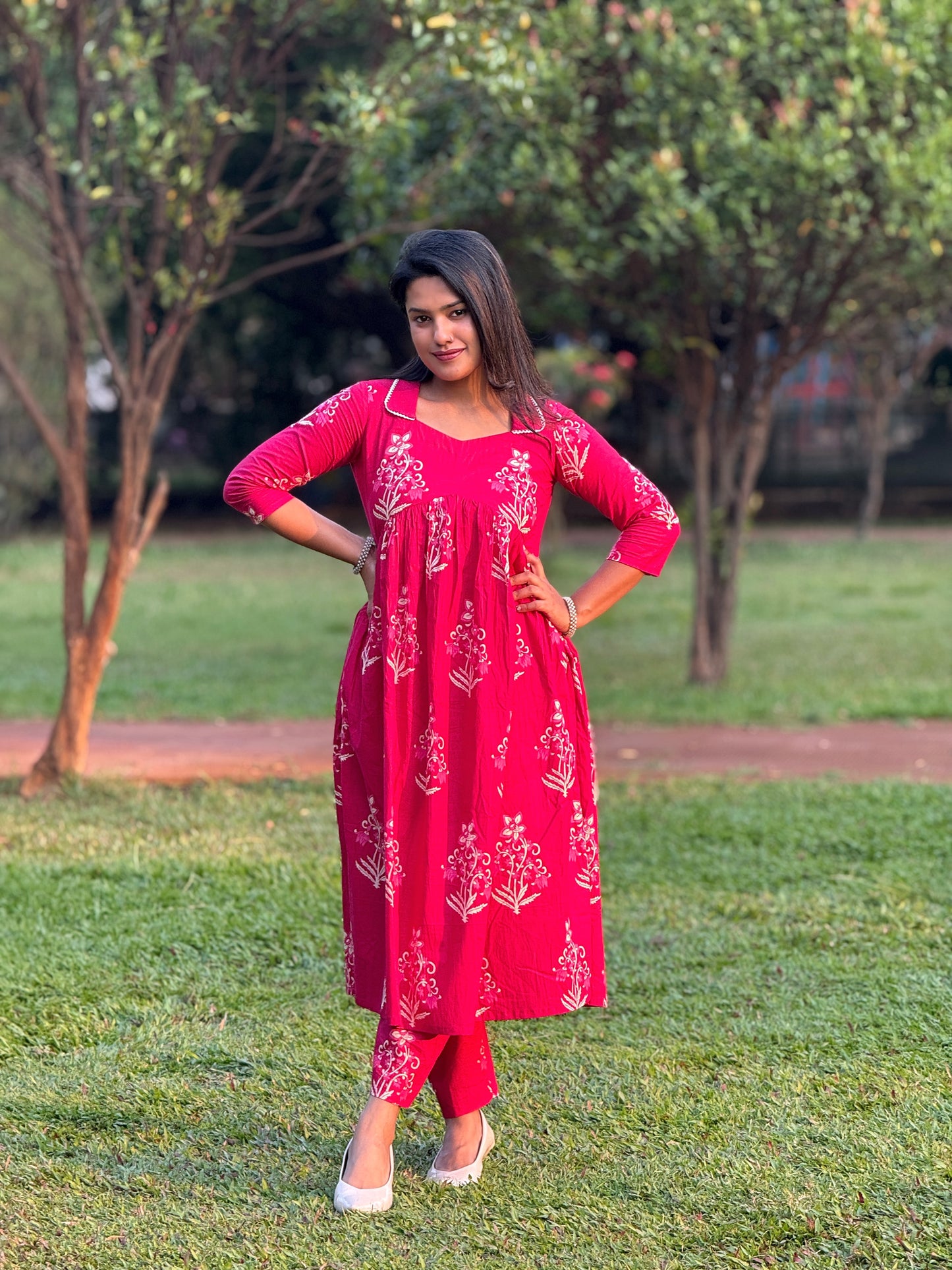 Pink Bloom - Floral Cotton Nyra Set