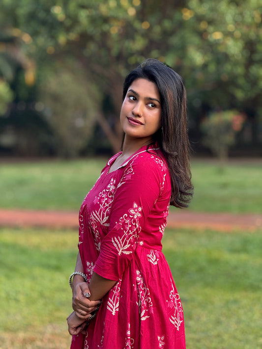 Pink Bloom - Floral Cotton Nyra Set