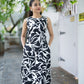 Black and White Abstract Printed Kurta Set