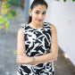 Black and White Abstract Printed Kurta Set