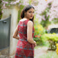 Red Ajrakh Set with Geometrical Print