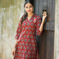 Ajrakh Lotus Printed Kurta and Pant Set