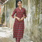 Ajrakh Lotus Printed Kurta and Pant Set