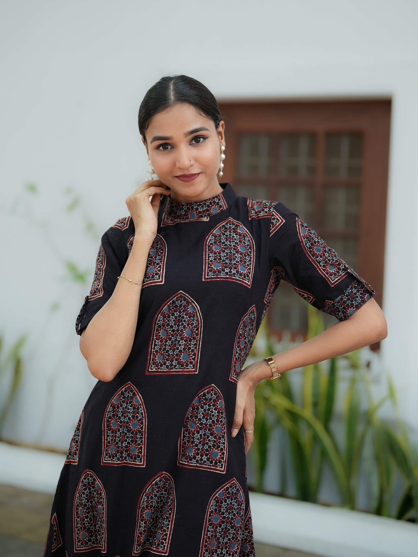 Contemporary Ajrakh Print Kurta and Pant Set