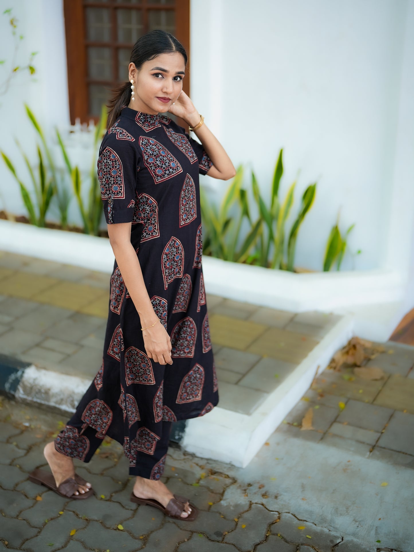 Contemporary Ajrakh Print Kurta and Pant Set