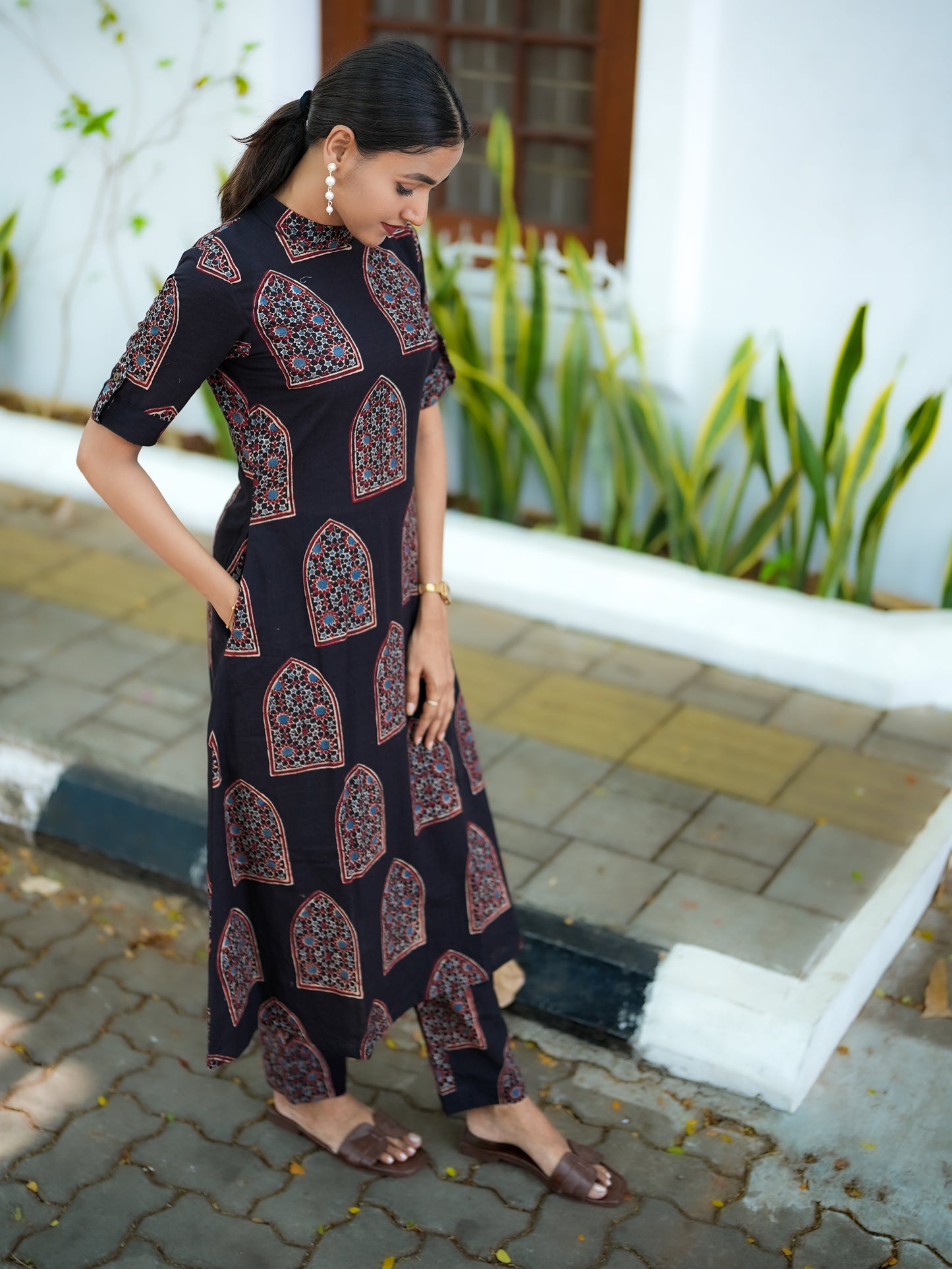 Contemporary Ajrakh Print Kurta and Pant Set