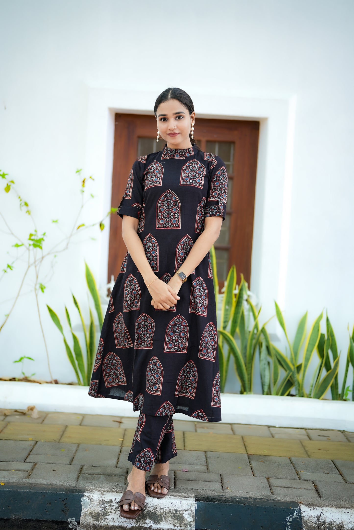 Contemporary Ajrakh Print Kurta and Pant Set