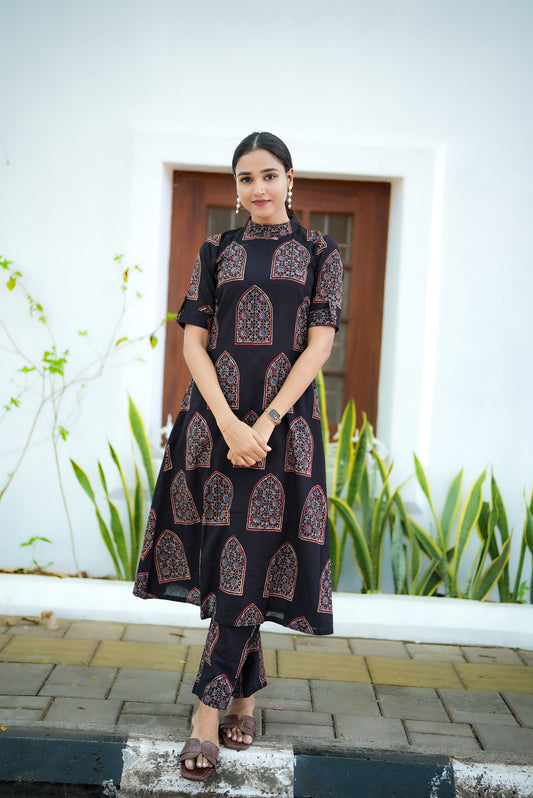 Contemporary Ajrakh Print Kurta and Pant Set