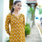 Mustard Yellow Floral Kurta Pant Set