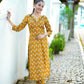 Mustard Yellow Floral Kurta Pant Set