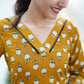 Mustard Yellow Floral Kurta Pant Set