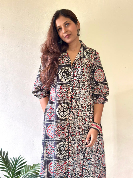 Anvika-Cotton Printed Shirt Dress