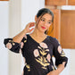 “Twilight” - Black Floral Cotton Dress