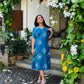 Blue Floral Dress/Aline Kurta